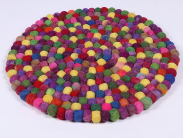 Tie dye felt rug